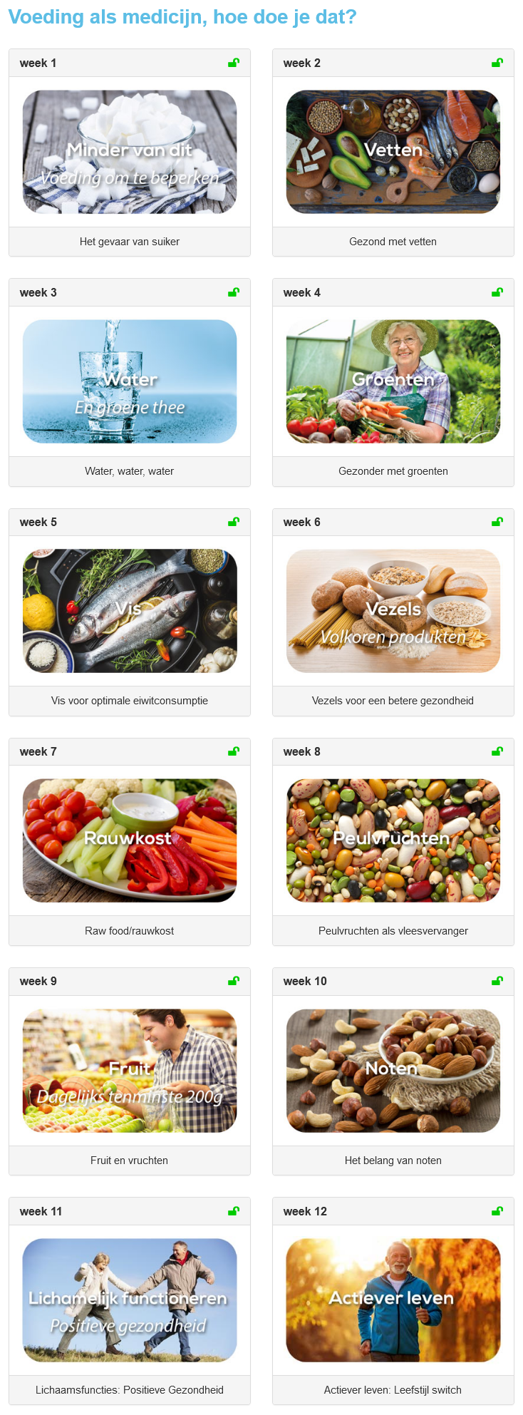 12 weken programma ‘Voeding als medicijn’